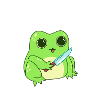 Grenouille Kawaii Folle Avec Couteau