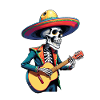 Mexican Mariachi Skeleton Guitarist Fiesta