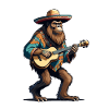 Bigfoot Mexican Mariachi Guitarist Fiesta