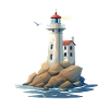 Lighthouse On The Rocky Coast