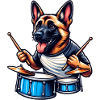 Cool Malinois Drummer Design