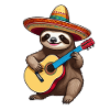 Sloth Mexican Mariachi Guitar Magic