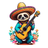 Sloth Mexican mariachi guitar player