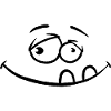 Funny Cartoon Face Satisfied