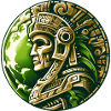 Ancient Aztec Warrior Gold Earth