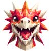 Ein lachender Drache im Polygon-Stil
