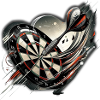 Dart spielen am Dartboard