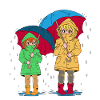 Girl, Sibling, Sister, Umbrella
