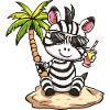 Zebra Summer Beach Vacation