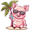 Pig Summer Beach Vacation