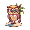 Owl Summer Beach Vacation
