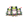 Three Funny Comic Frogs