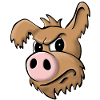 Pig dog skeptical