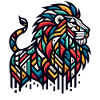 Lion with geometric patterns