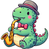 T-Rex Dino Saxophonist Jazz