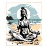 Yoga méditation sur la plage