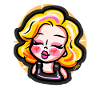 Blondes Cartoon-Mädchen im Comic-Stil
