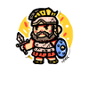 Little Chibi Roman Sparta Soldier