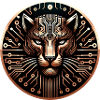 Cyber Leopard Platine Digital Art