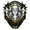 Dark fantasy creature with wings.