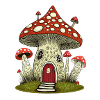 Maison champignon imaginative