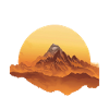 Sunset Mountains Circular Shape