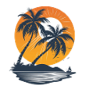 Sunny Palm Island Sunset