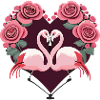 flamingo herz rosen