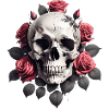 skull with roses