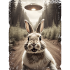 Funny Bunny Selfie Alien Spaceship