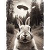 Funny Bunny Selfie Alien Spaceship