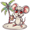 Mouse Summer Beach Vacation