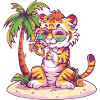 Tiger Summer Beach Vacation
