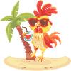 Rooster Summer Beach Vacation