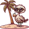 Ostrich Summer Beach Vacation