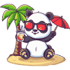 Panda Insel Sommer Palme