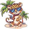 Leopard Island Summer Palm Tree