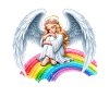 Ange sur arc-en-ciel