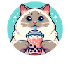 Siamese Cat Having Bubble Tea