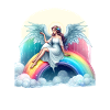 Angel on rainbow