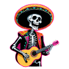 Mexican Mariachi Skeleton Guitarist Fiesta