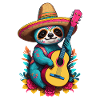Sloth Mexican Mariachi Music Fiesta