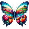Butterfly Flowers Tulips Tulip Holland