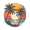 Summer Sunset Palm Trees Silhouette