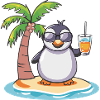 Penguin Summer Beach Vacation