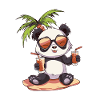 Panda Summer Beach Vacation