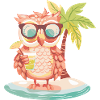 Owl Summer Beach Vacation