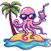 Octopus Summer Beach Vacation
