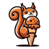 Squirrel loves ice cream