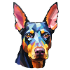 Dobermann Pinscher psychedelisch